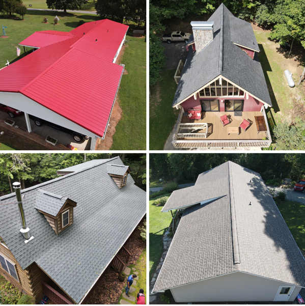 Various roofs in different styles